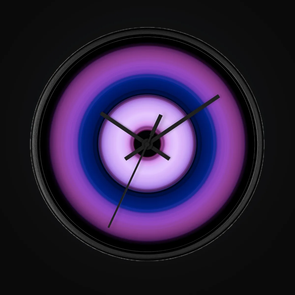 Circular light artwork shown on a wall clock mockup