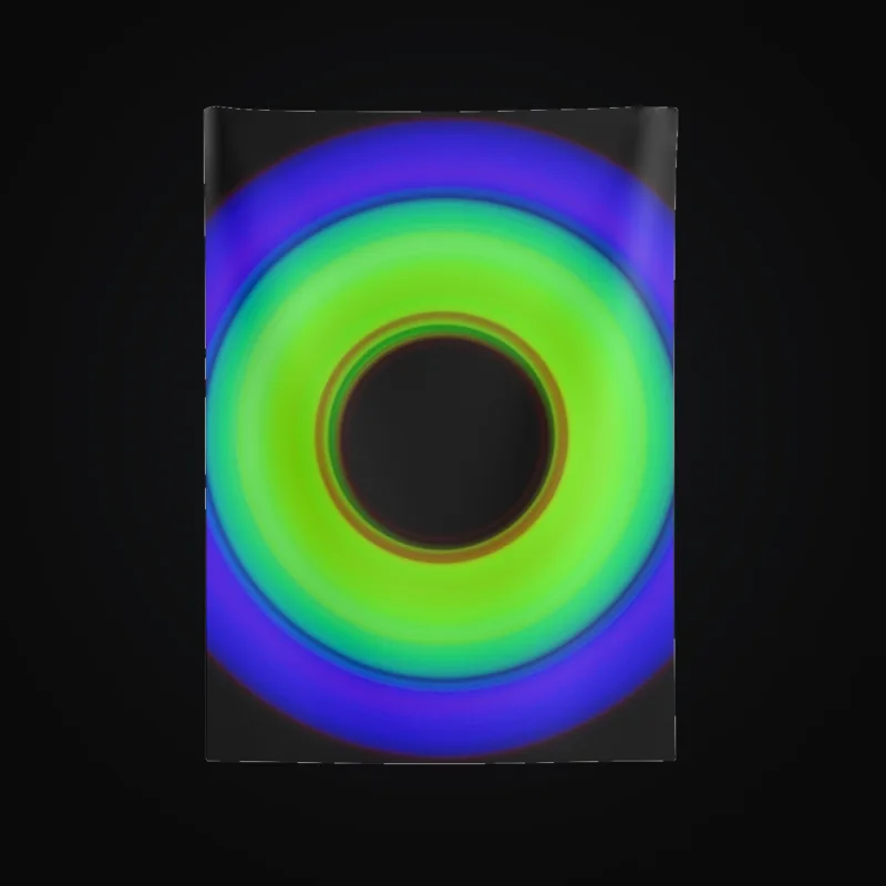 Circular light artwork shown on a wall tapestry mockup