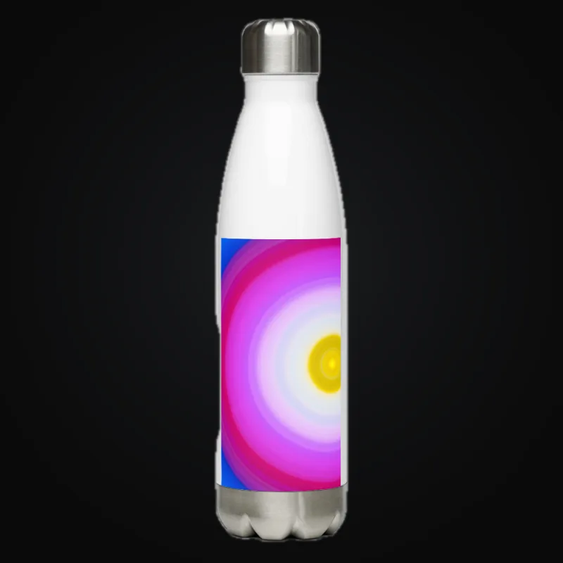 Circular light artwork shown on a water bottle mockup